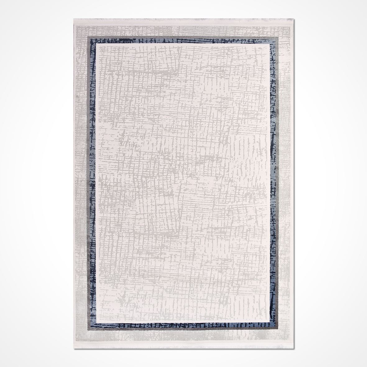 Grey Area Rug - Machine Made Rug With Frame Design Carpet & Soft Pile