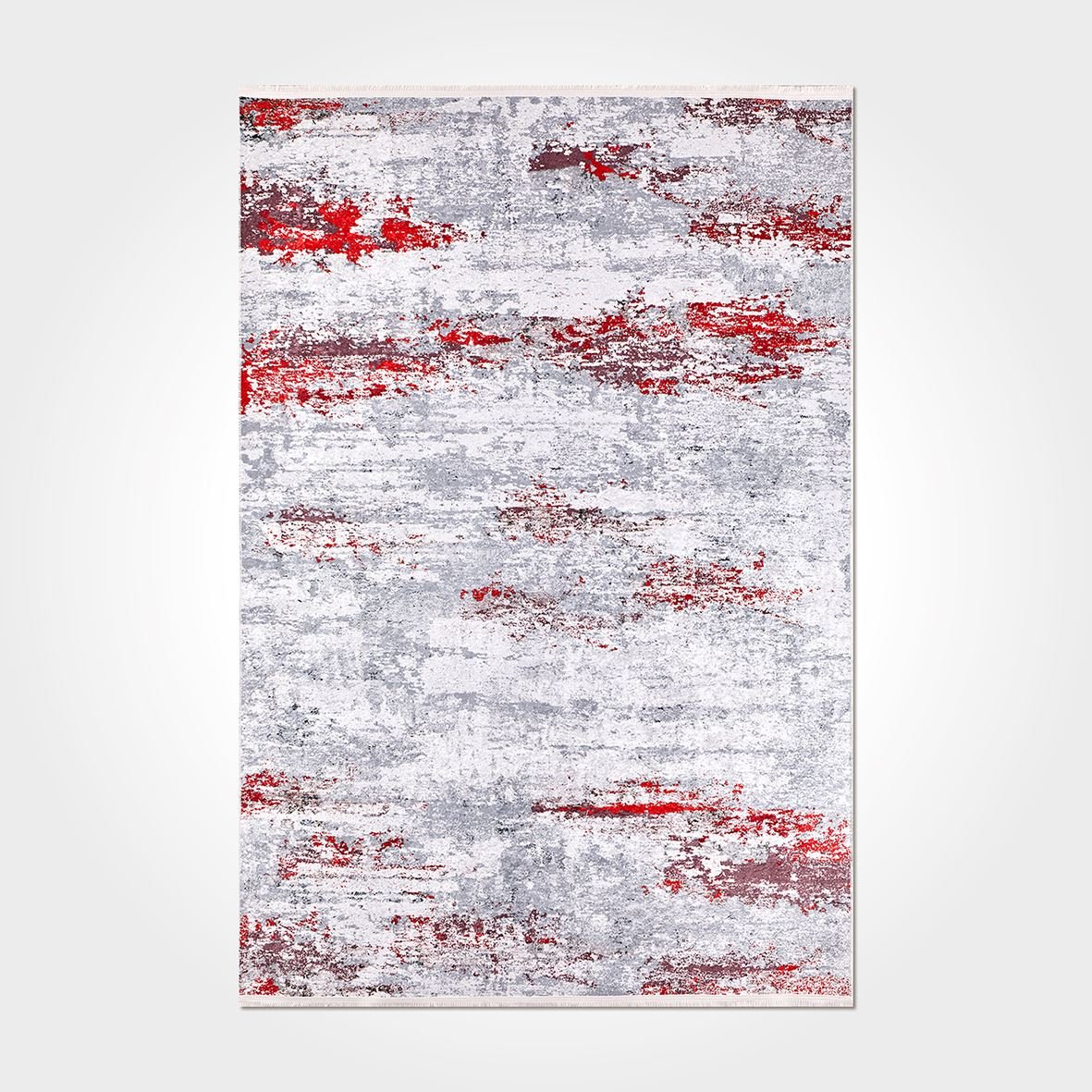 Modern Chenille Area Rug – Washable Non Slip Grey Flatweave Floor Covering