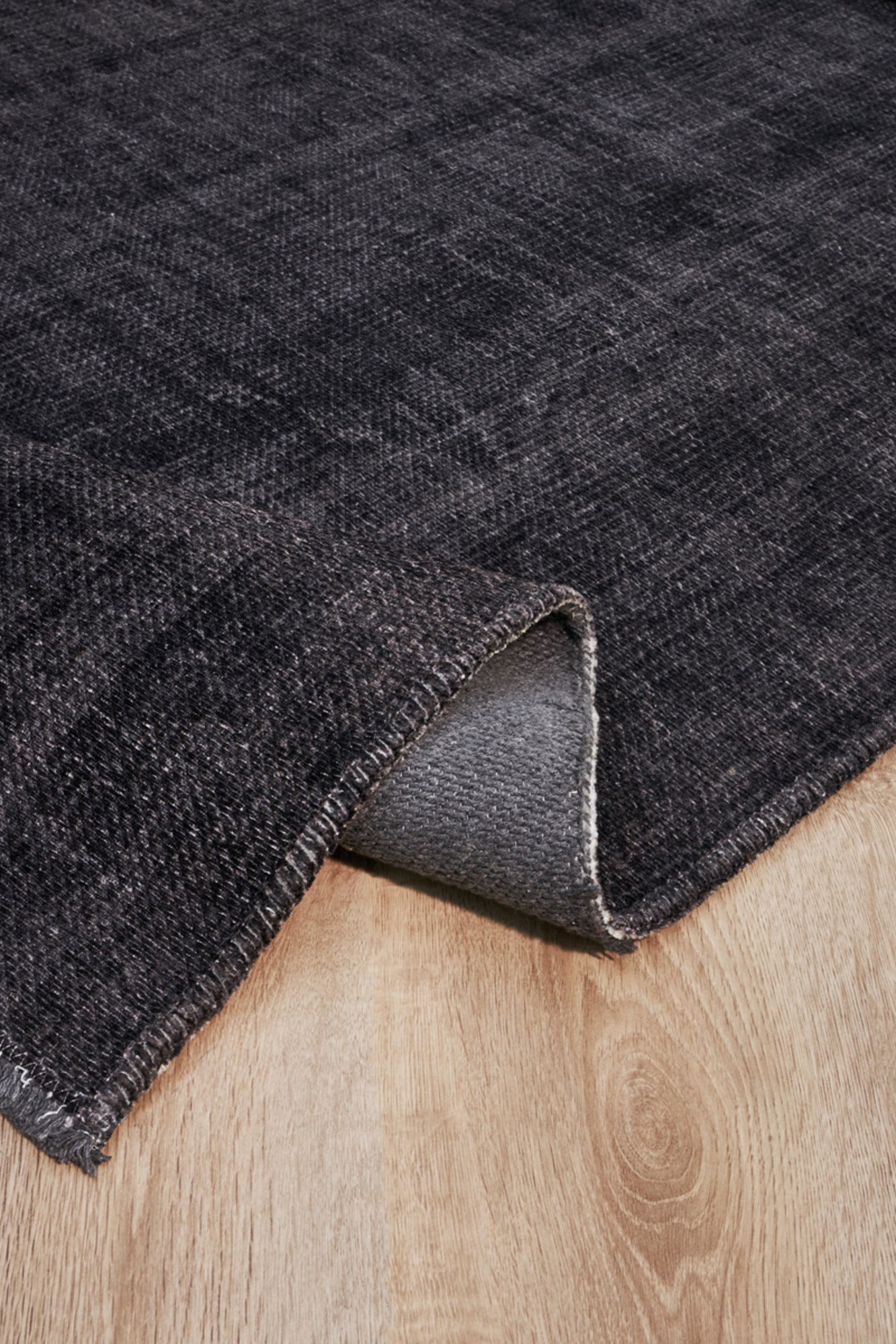 Modern Area Rug - Anthracite Color Machine Made Carpet for Living Room