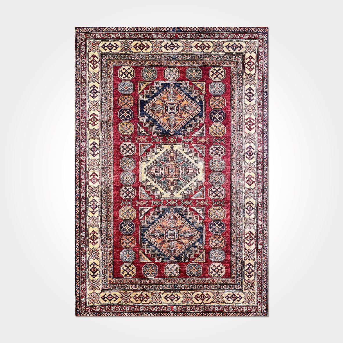 Armani Red Classic Chenille and Cotton Digital Print Area Rug