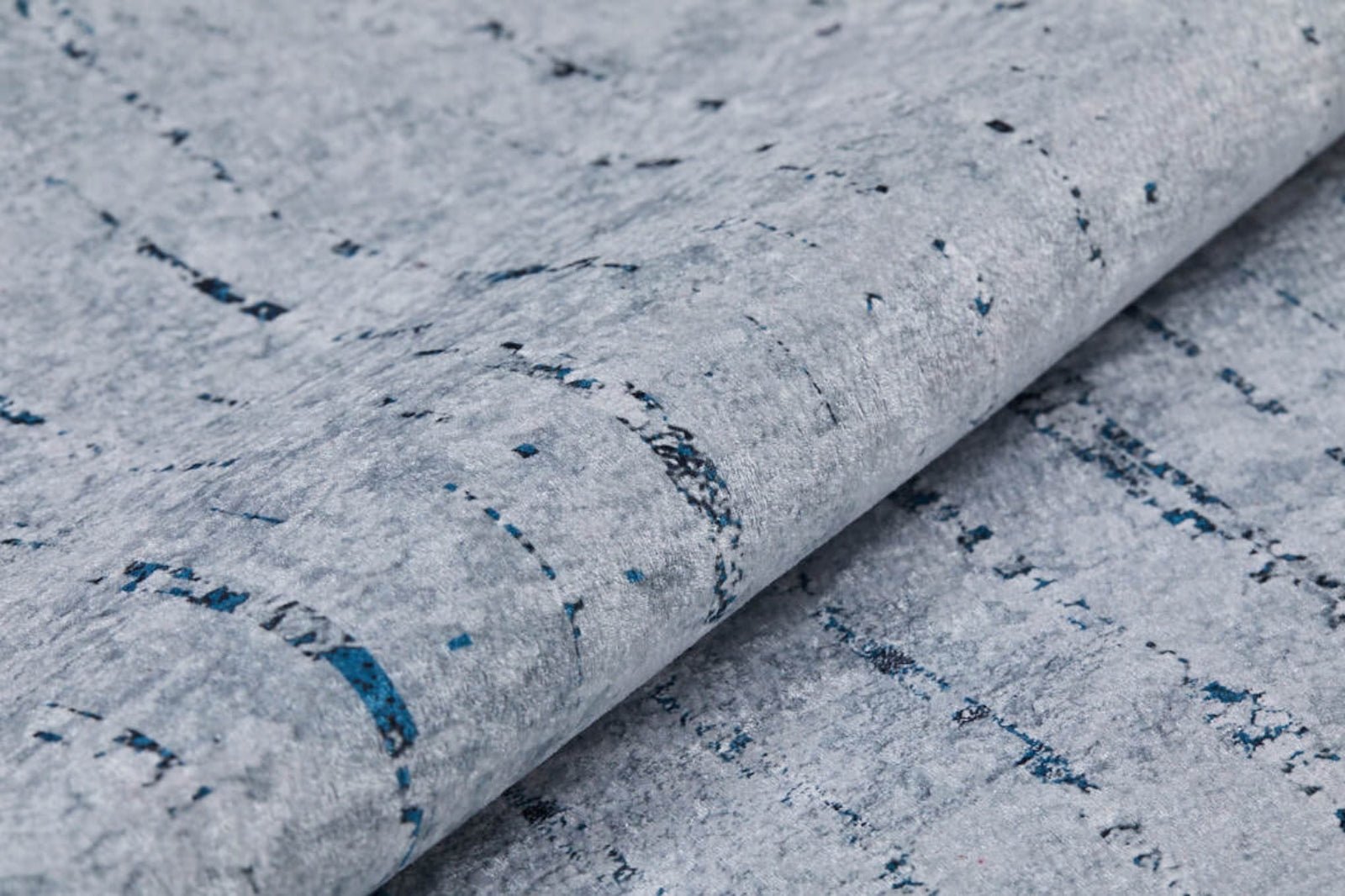 Blue Area Rug – Digital Print Rug With Frame Design | Antibacterial & Non-Slip Carpet