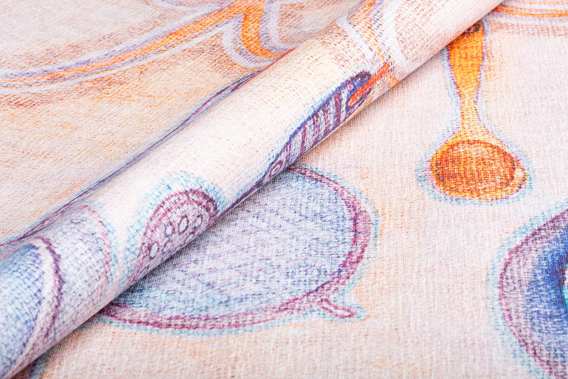 Digital Print Area Rug - Beige Cotton Washable Non Slip Microfiber Carpet