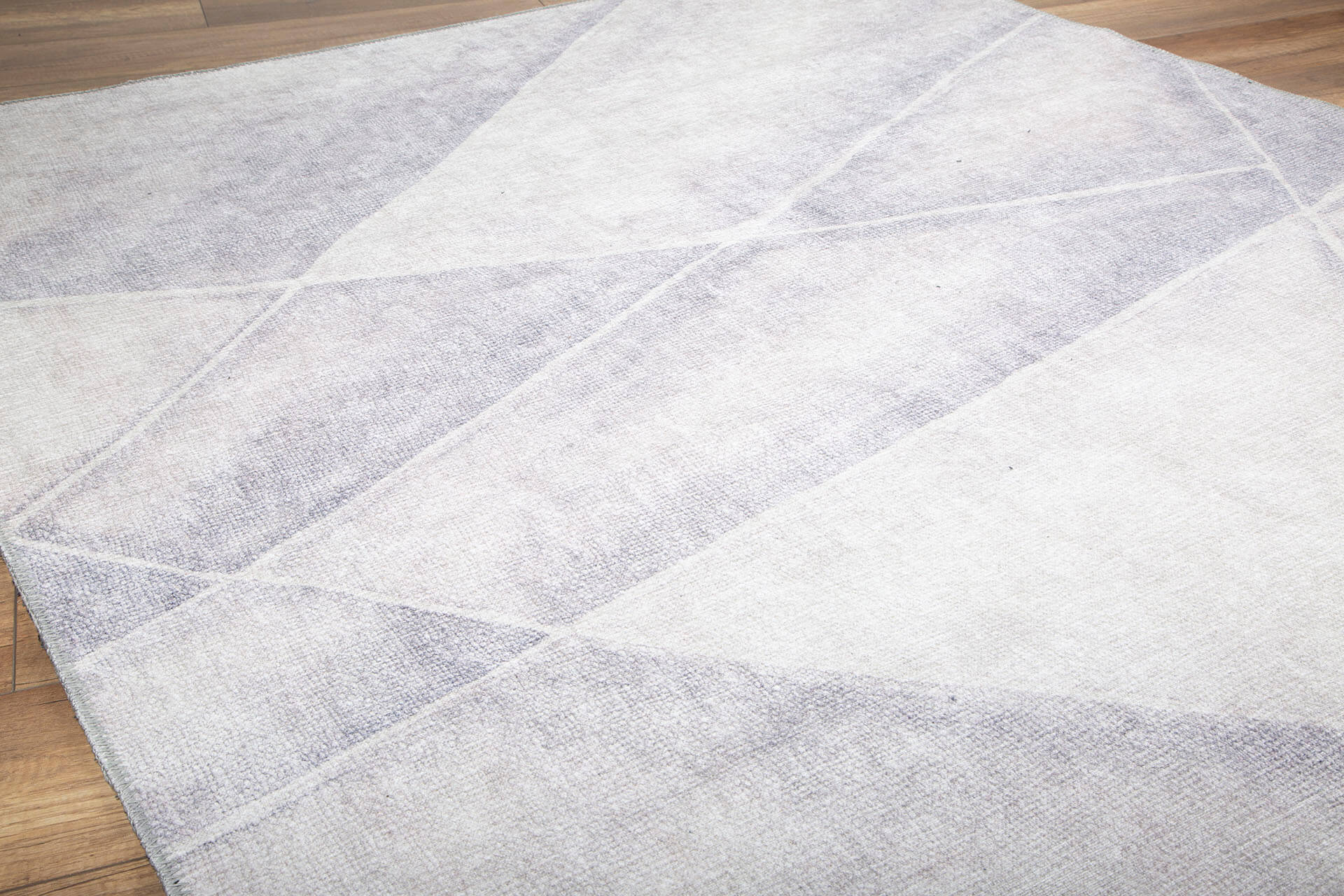 Geometric Cotton Area Rug – Washable Non Slip White Soft Microfiber Carpet