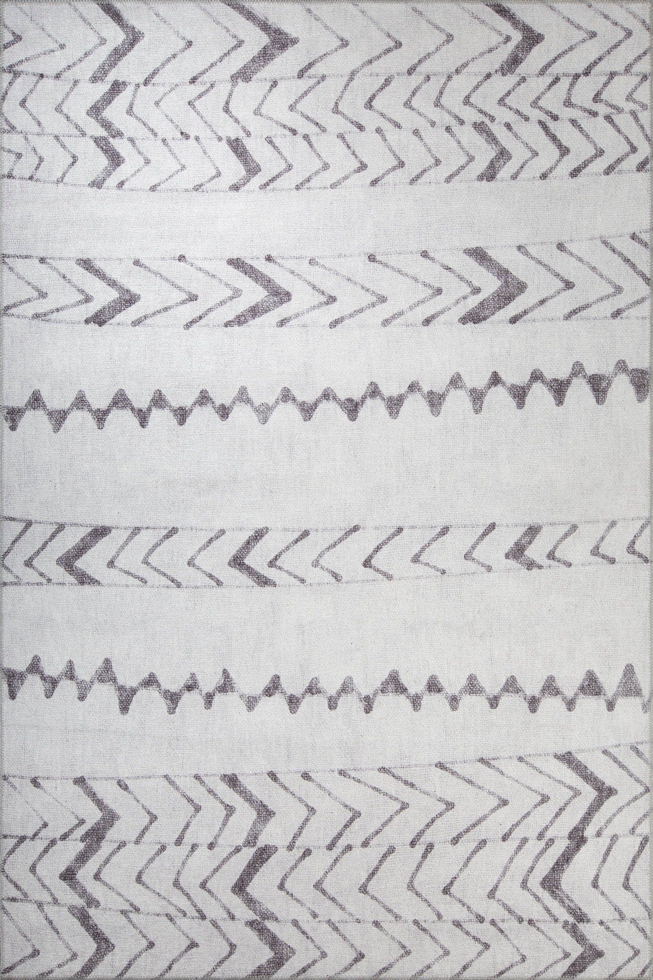 White Striped Area Rug | Soft Microfiber Carpet Washable Non Slip