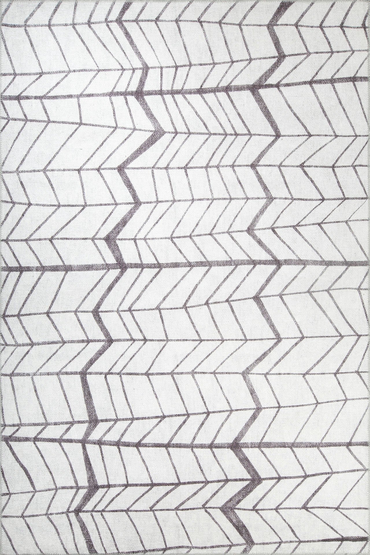 Geometric Cotton Area Rug - Washable Non Slip White Decorative Floor Mat