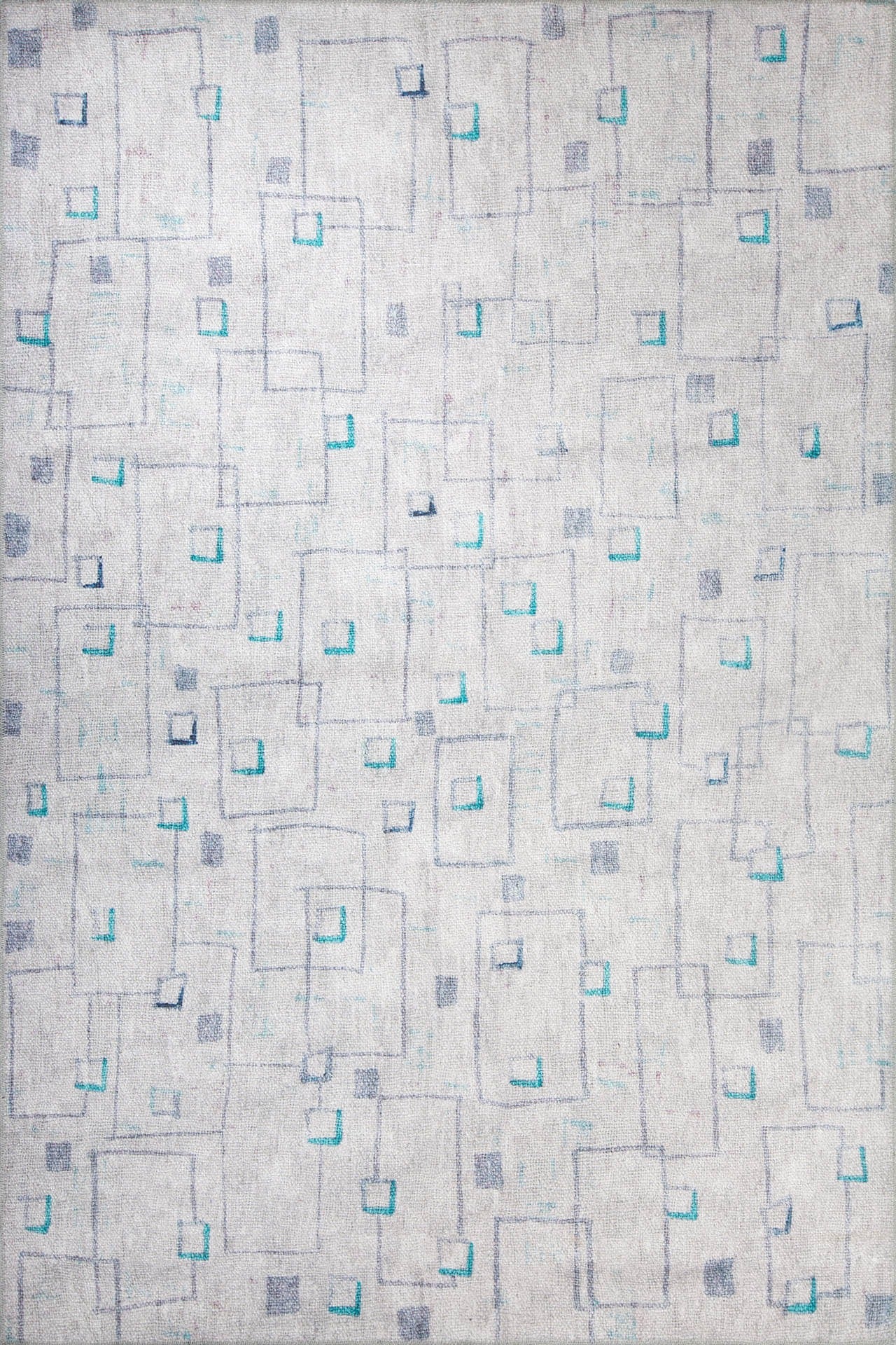 Grey Geometric Area Rug – Washable Non Slip Cotton Area Rug for Living Room
