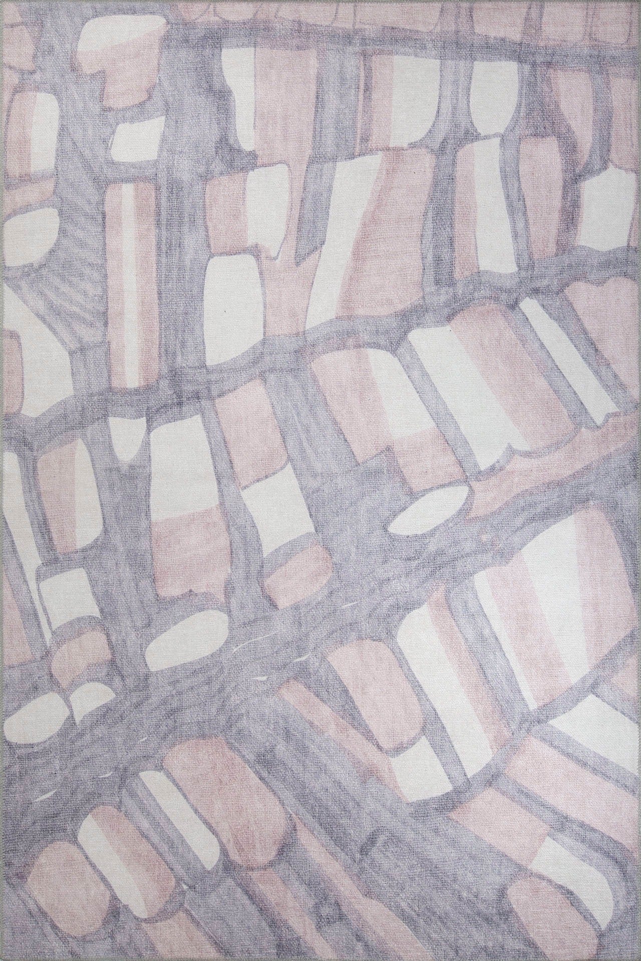 Modern Cotton Area Rug - Grey Washable Non Slip Microfiber Carpet for Living Room