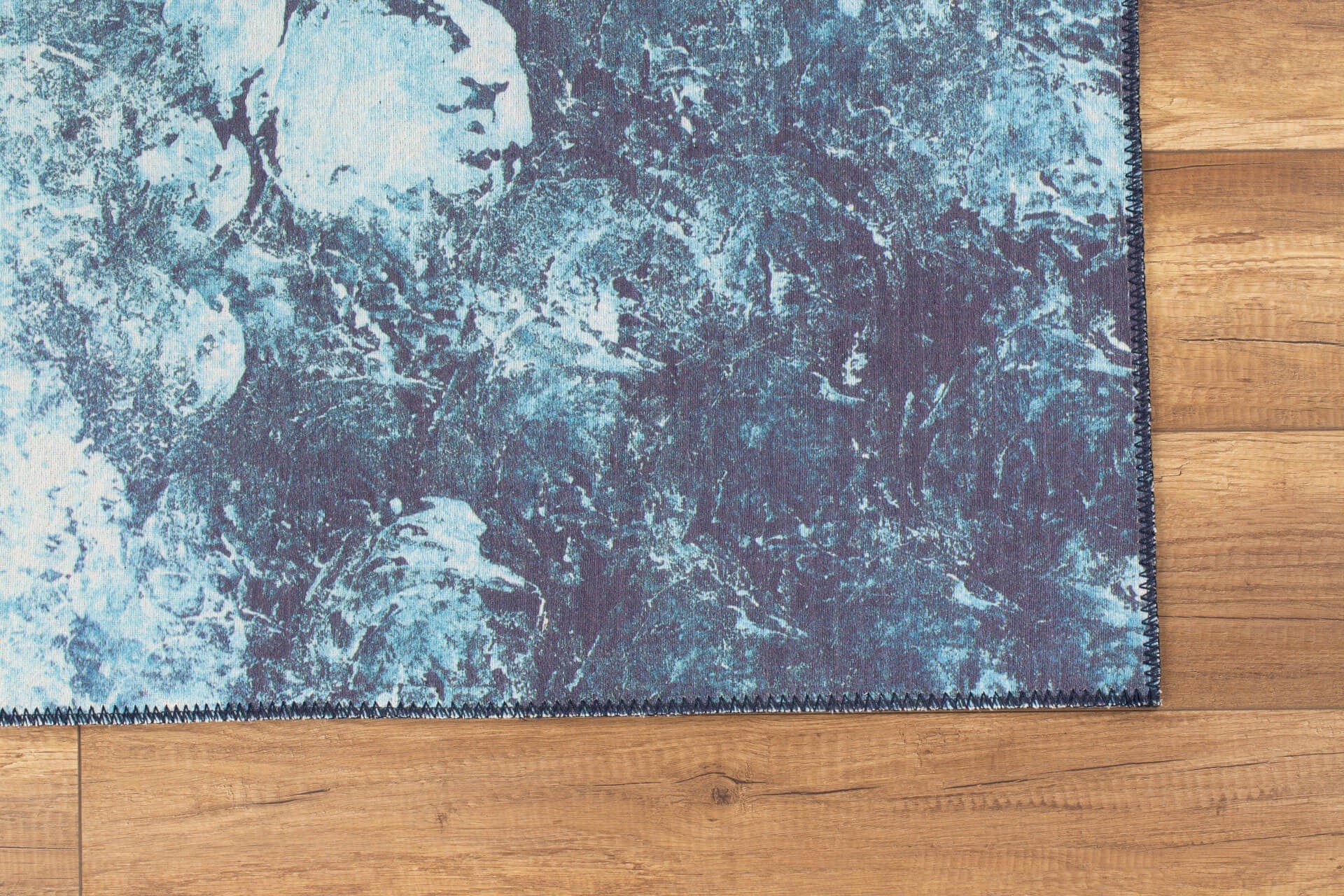 Modern Cotton Area Rug – Washable Non Slip Blue Soft Microfiber Carpet