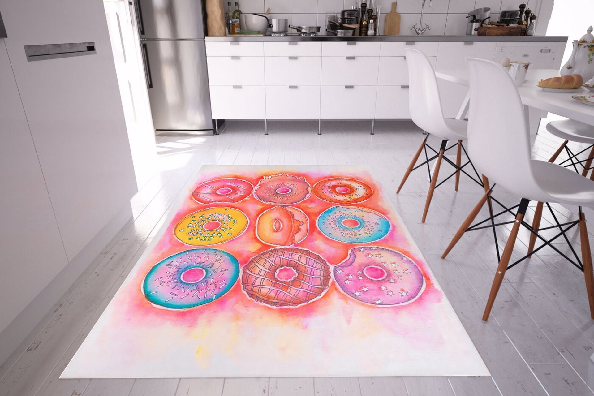 Kitchen Rug Washable Non Slip Cotton Mat - Soft Microfiber, Thick Cushioned Carpet