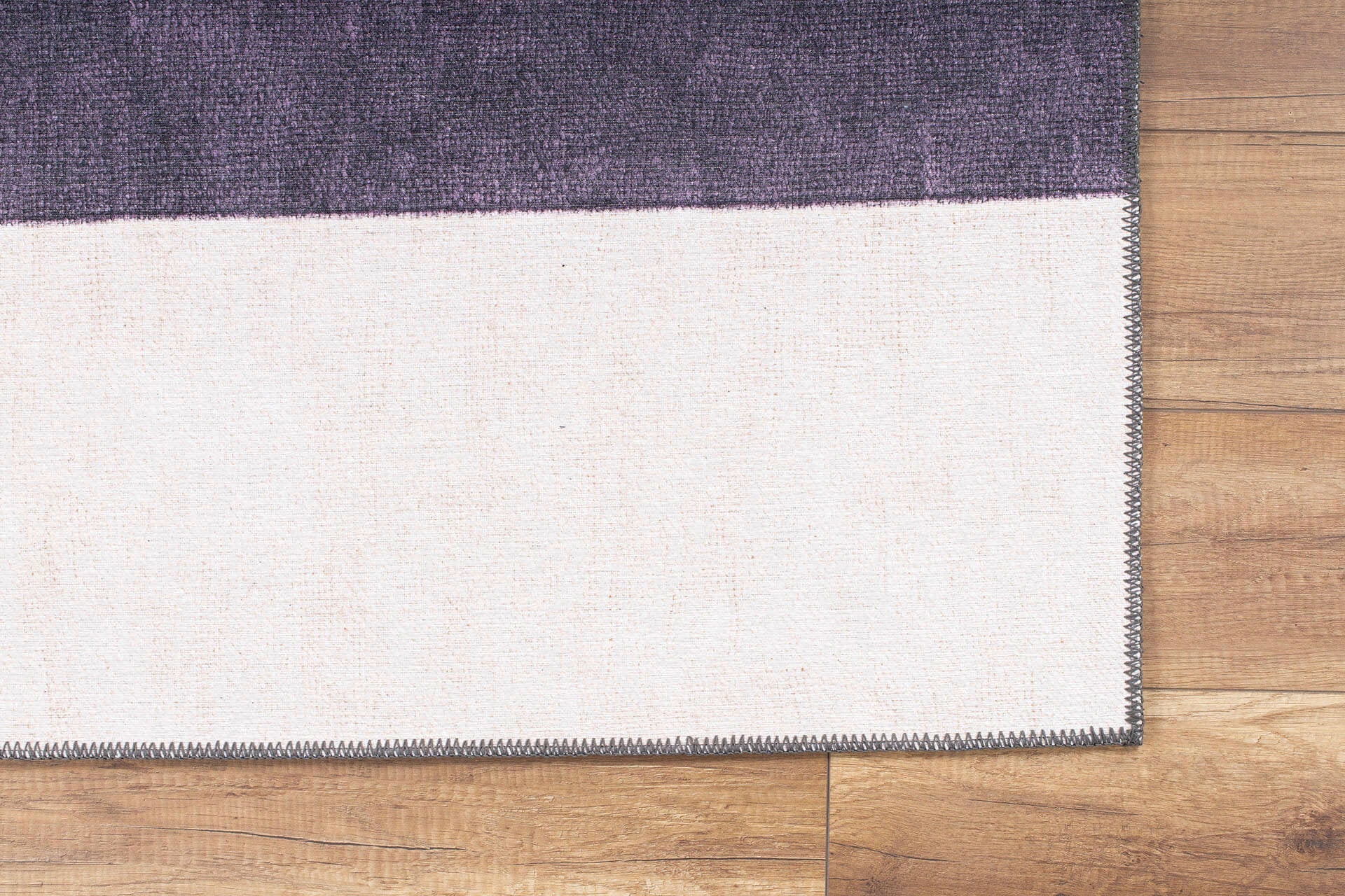 Purple Geometric Area Rug - Washable Non Slip Cotton Area Rug with Soft Microfiber