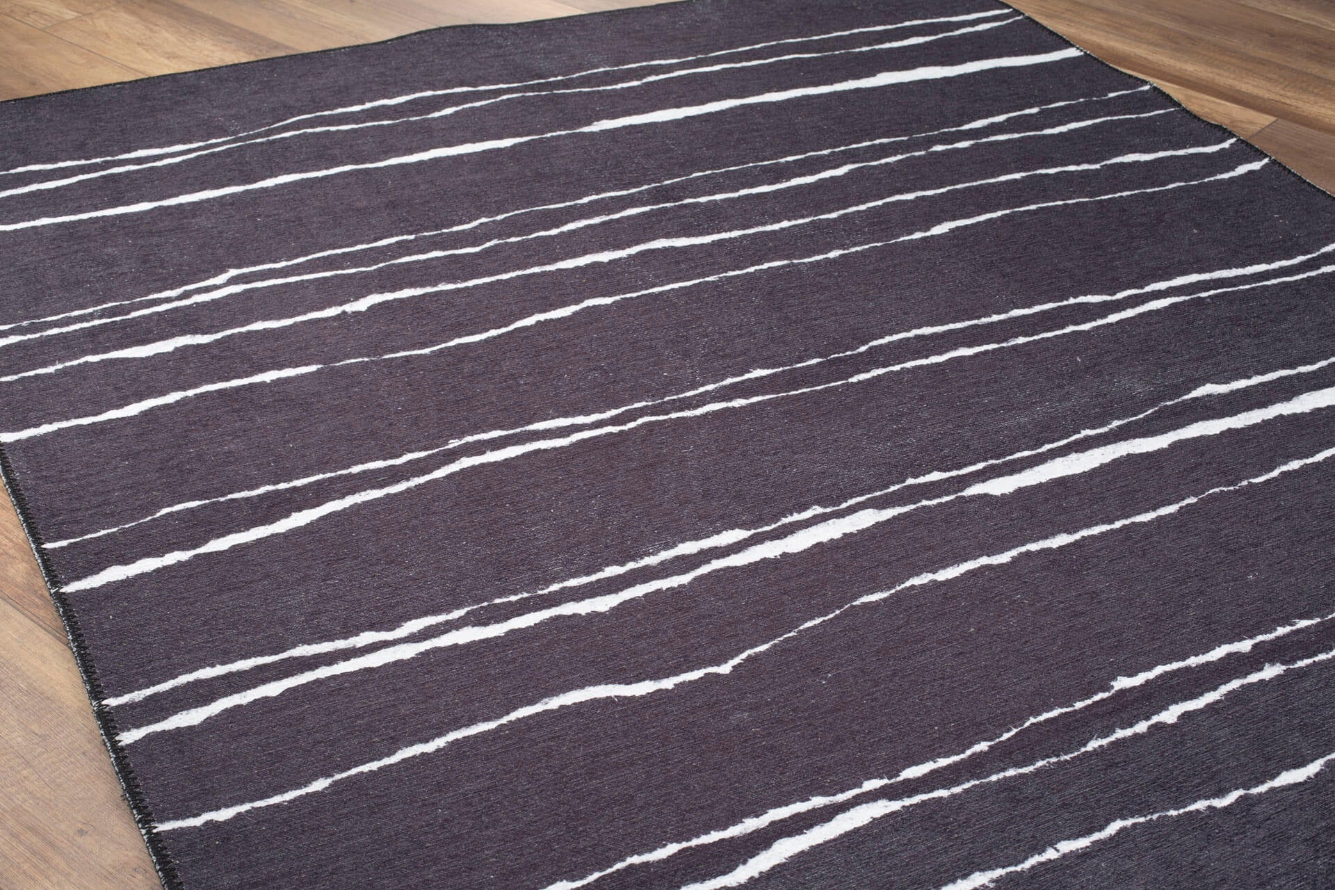 Purple Striped Area Rug - Washable Non Slip Cotton Microfiber Carpet for Living Room
