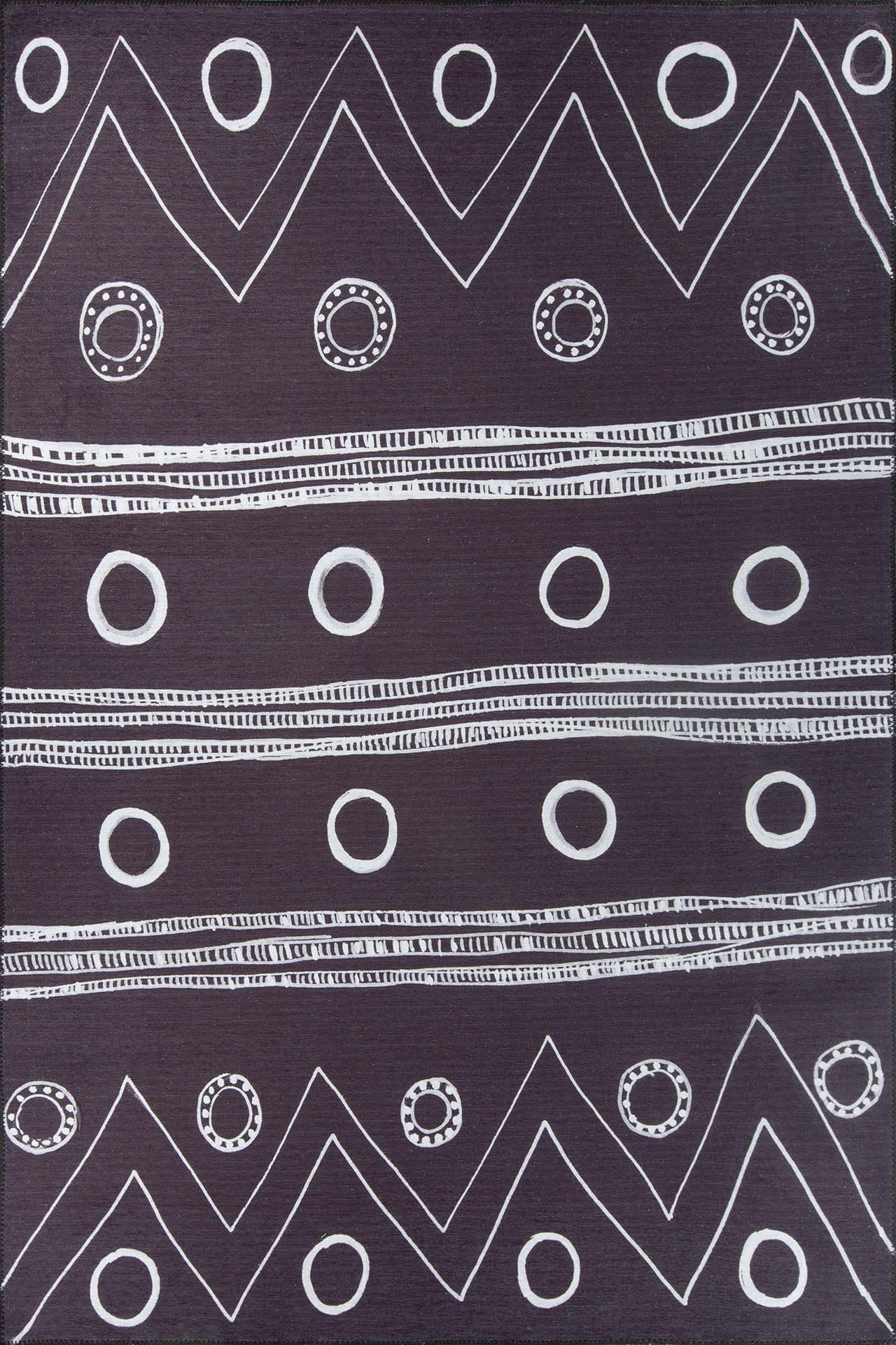 Chelles Purple Ethnic Cotton Digital Print Area Rug