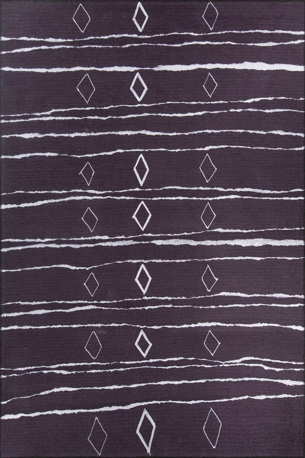 Purple Geometric Area Rug – Washable Non Slip Cotton Area Rug for Living Room