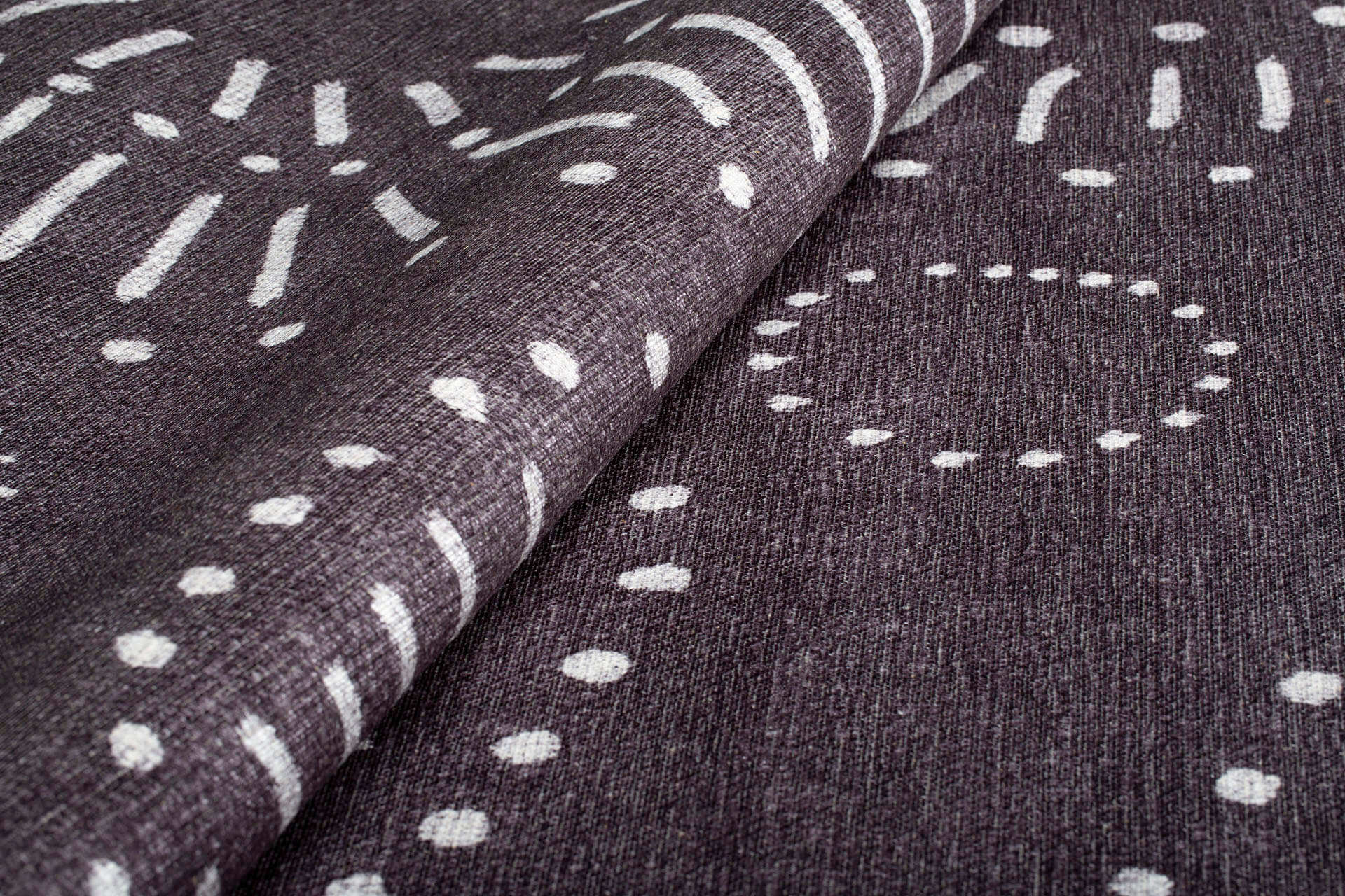 Digital Print Area Rug - Black Circle Cotton Washable Non Slip Carpet