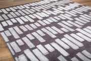 Black Striped Area Rug | Washable Non Slip Machine Woven Cotton Area Rug
