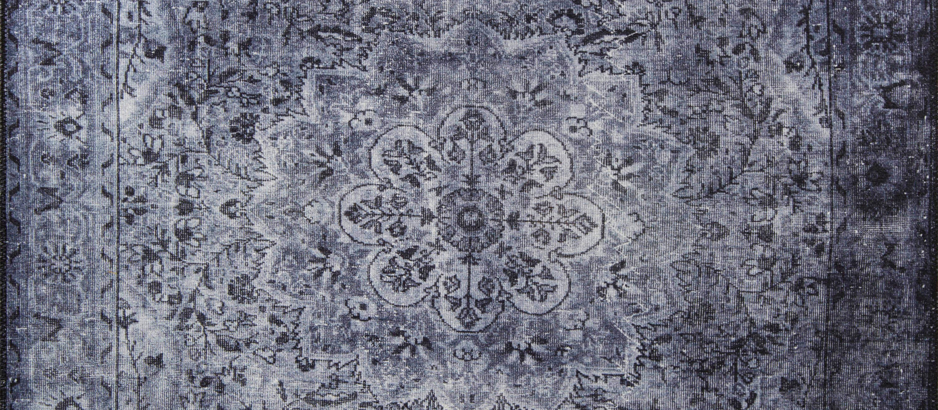 Grey Medallion Area Rug – Washable Non Slip Cotton Microfiber Carpet for Living Room
