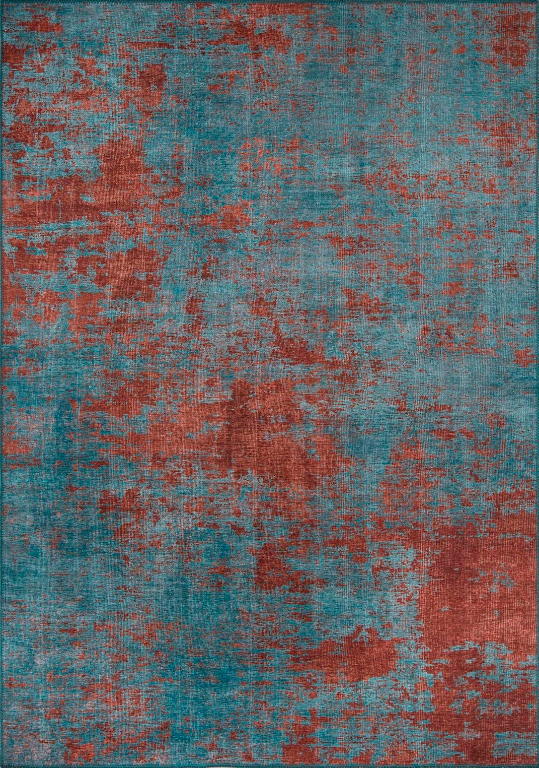 Modern Cotton Area Rug – Washable Non Slip Turquoise Soft Microfiber Carpet