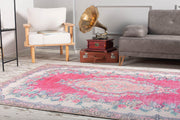 Pink Medallion Area Rug – Cotton Washable Non Slip Microfiber Soft Rug