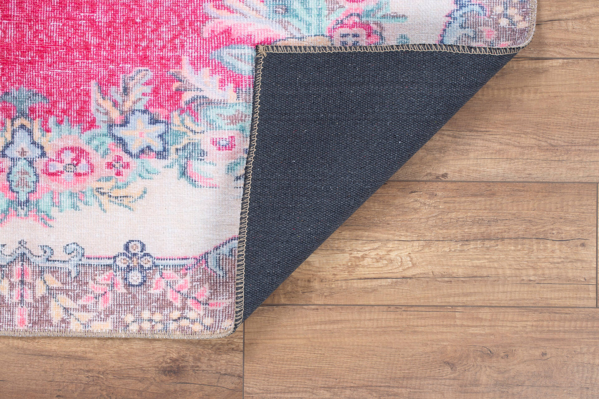 Pink Medallion Area Rug – Cotton Washable Non Slip Microfiber Soft Rug