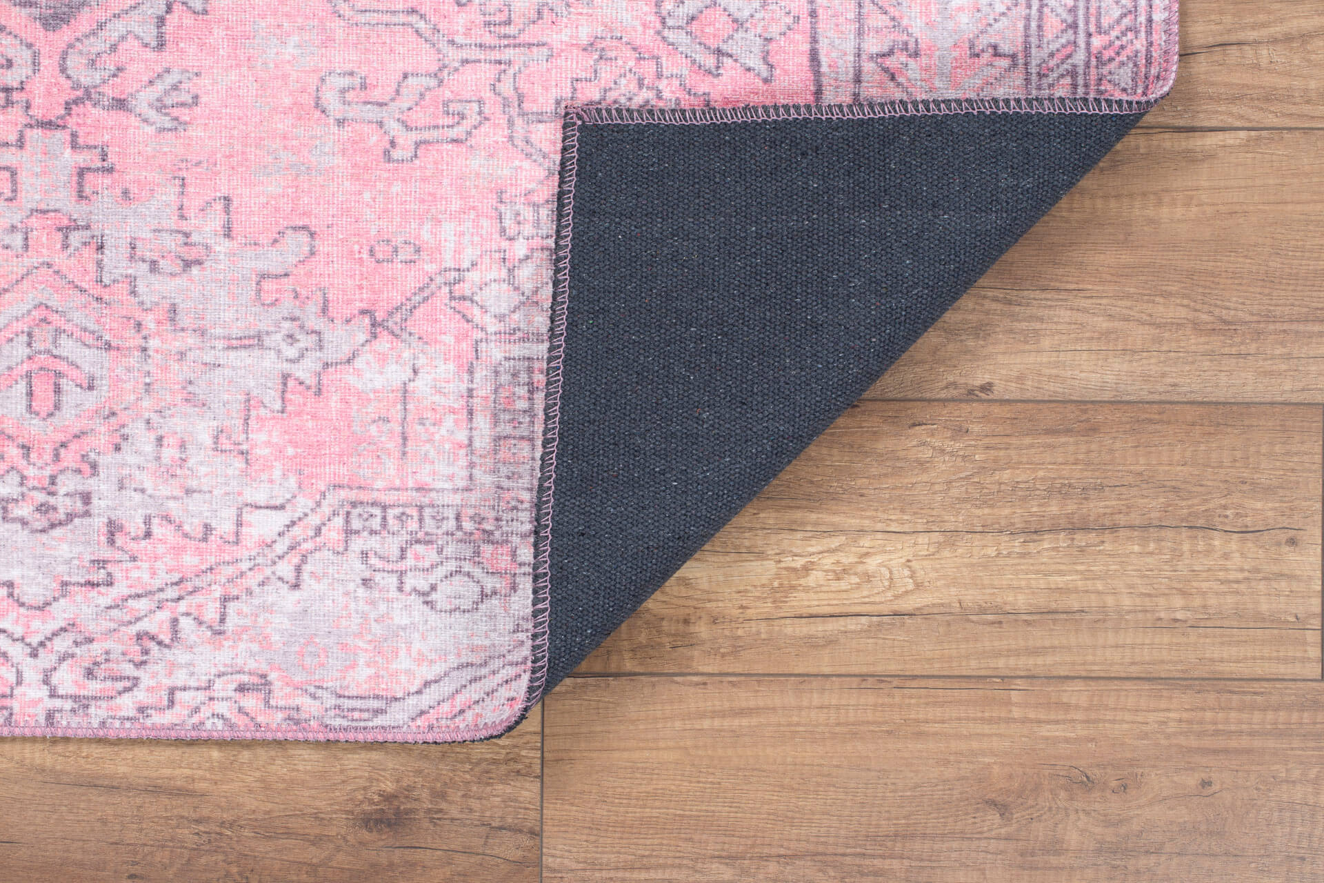 Pink Medallion Area Rug – Soft Microfiber Carpet | Washable Non Slip Cotton Floor Covering