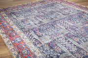 Digital Print Area Rug – Navy Blue Ethnic Cotton Rug with Washable Non Slip Feature