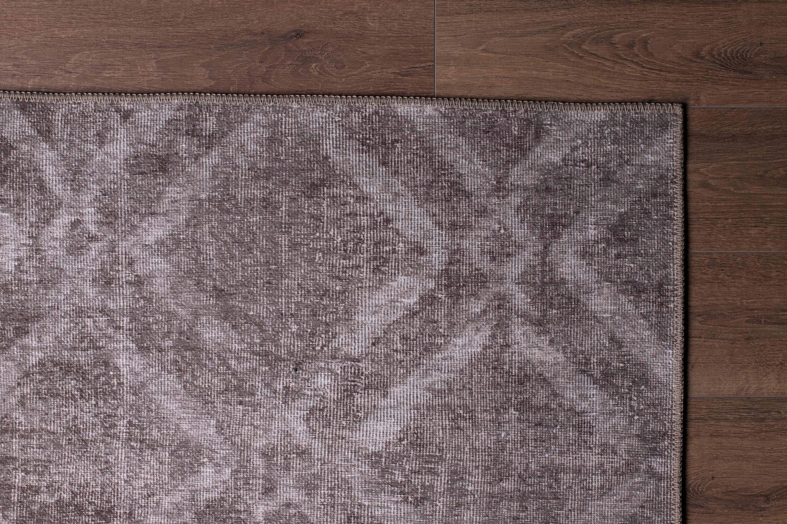 Geometric Area Rug - Washable Non Slip Brown Cotton Area Rug | Soft Dust Resistant Carpet