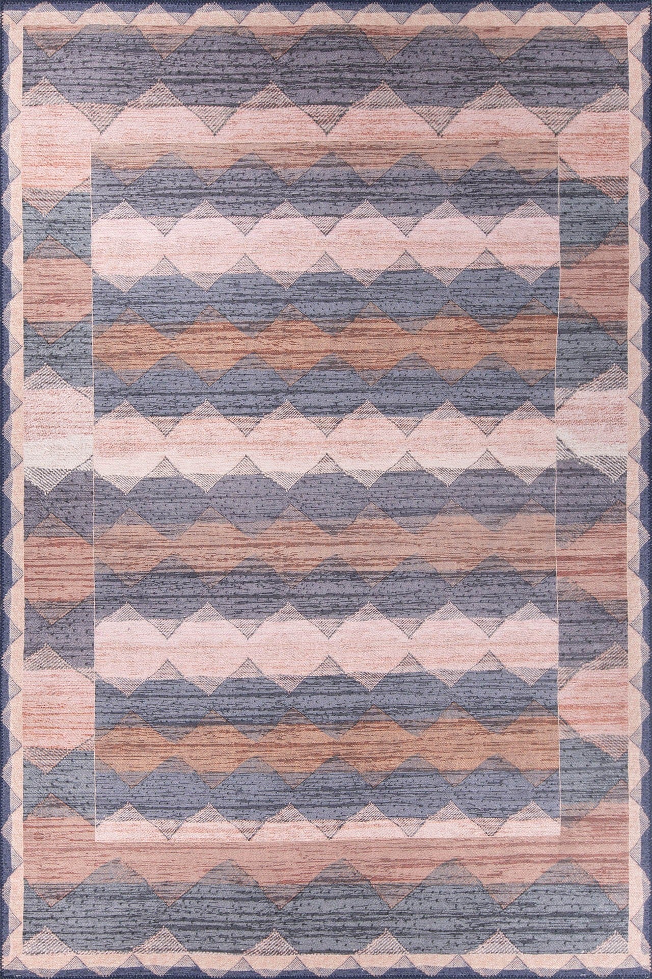 Geometric Cotton Rug – Washable Non Slip Area Carpet | Soft Microfiber, Thick Plush