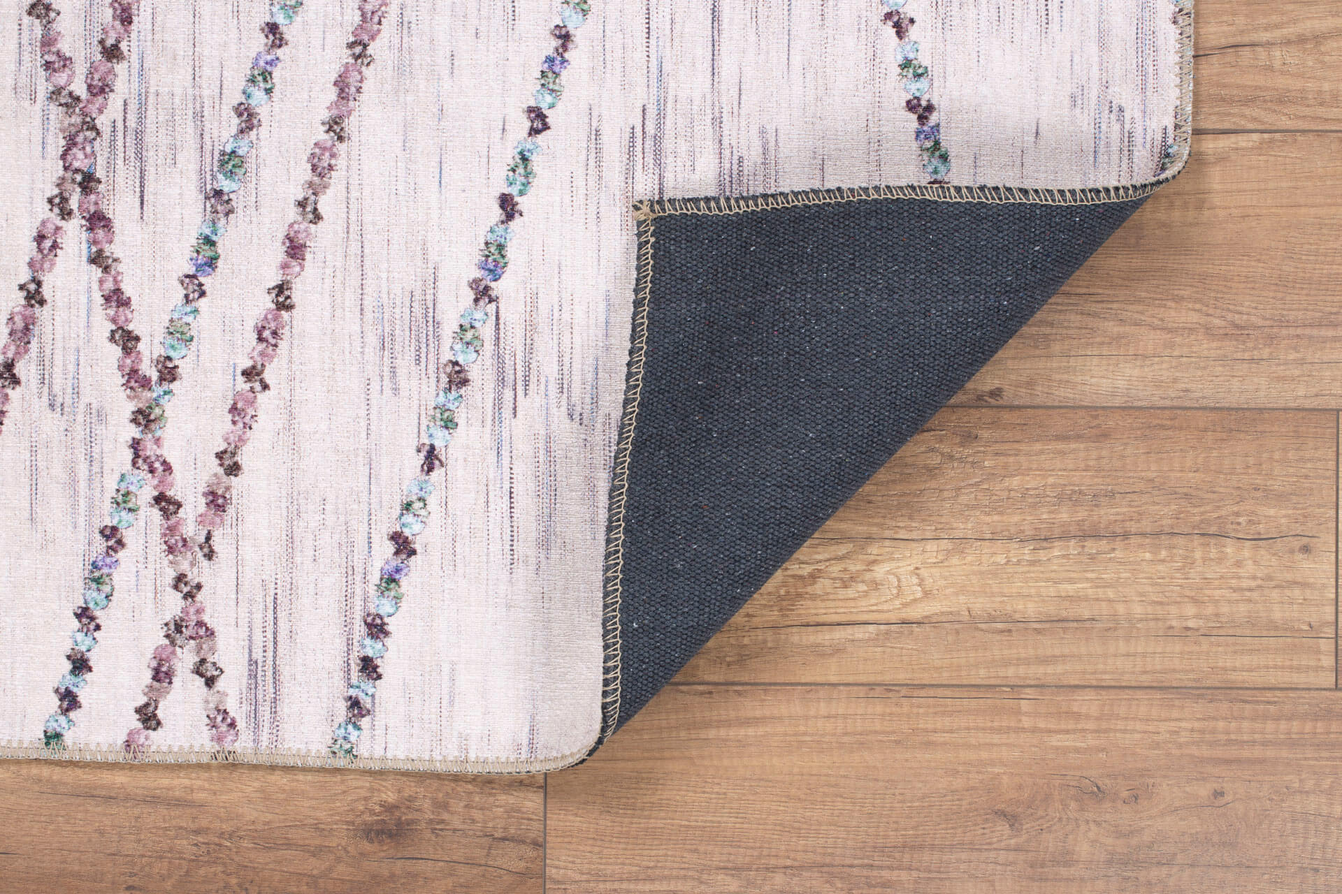 Beige Geometric Area Rug – Washable Non Slip Cotton Area Rug for Living Room