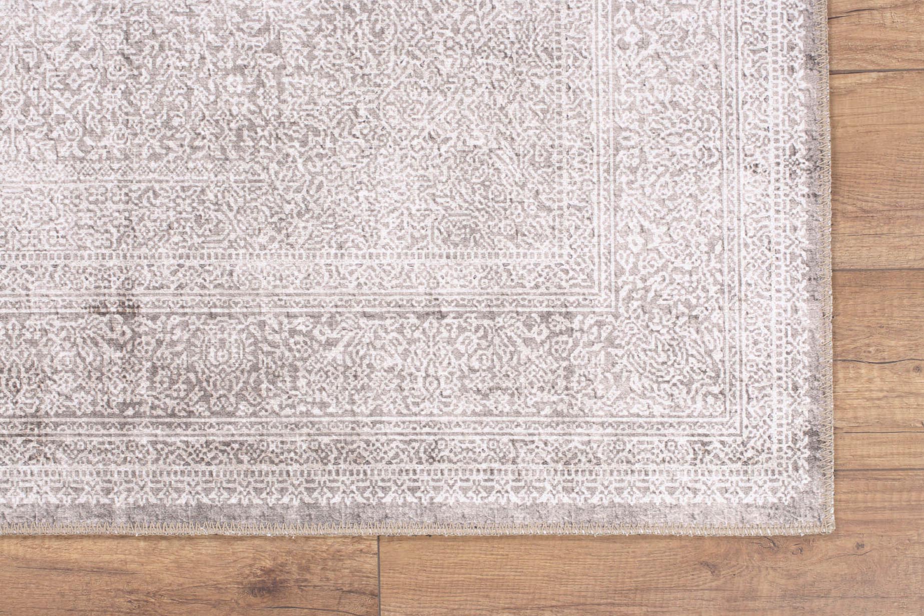 Vintage Cotton Area Rug – Washable Non Slip Soft Microfiber Carpet, Dust Resistant