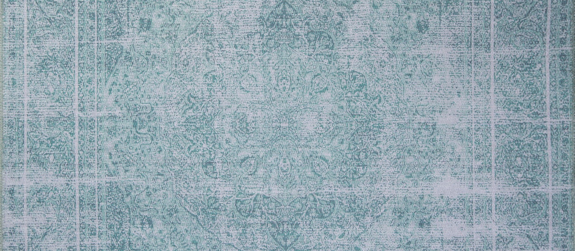 Vintage Cotton Area Rug - Washable Non Slip Green Soft Microfiber Carpet