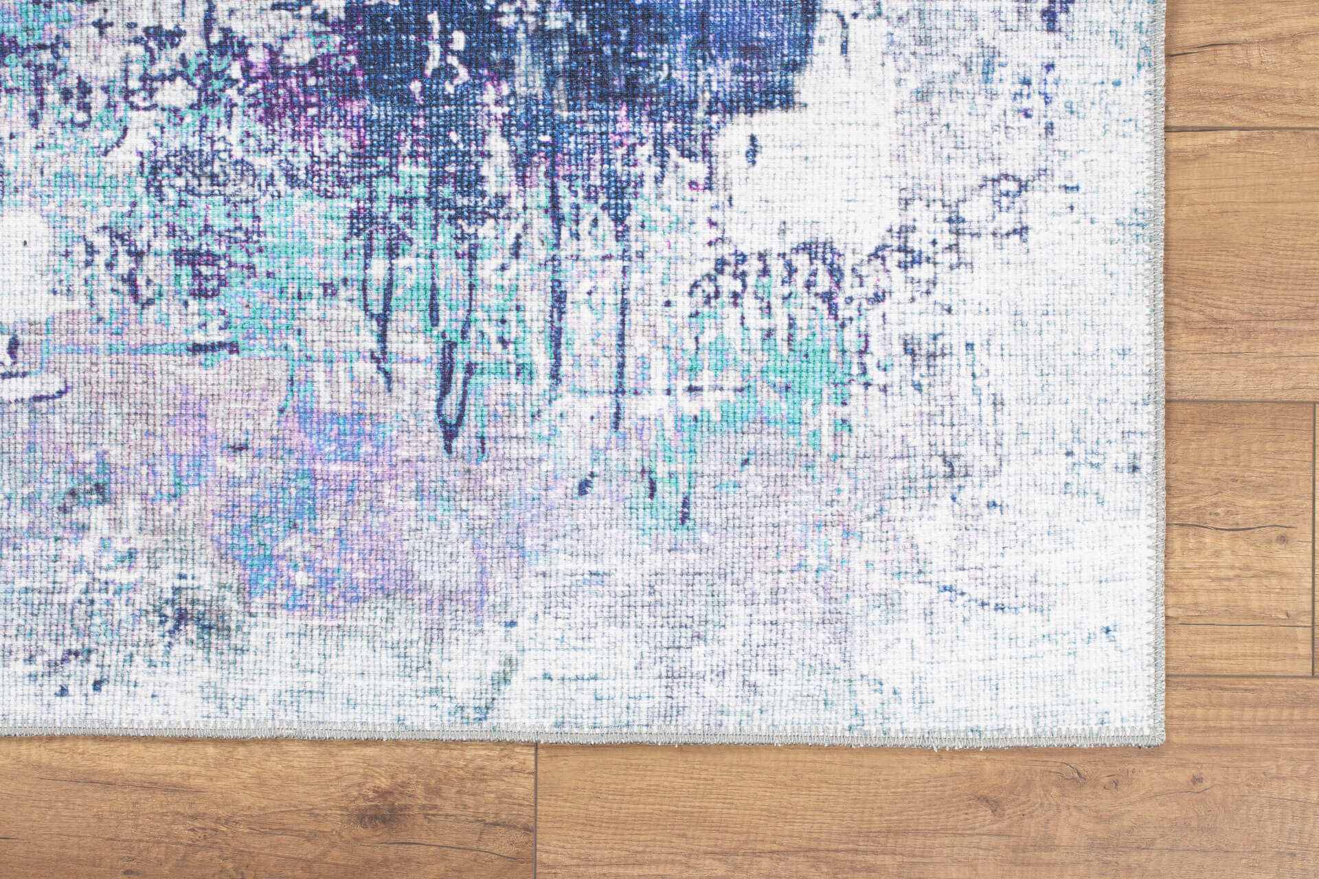 Modern Cotton Area Rug - Washable Non Slip Grey Area Rug with Soft Microfiber Carpet