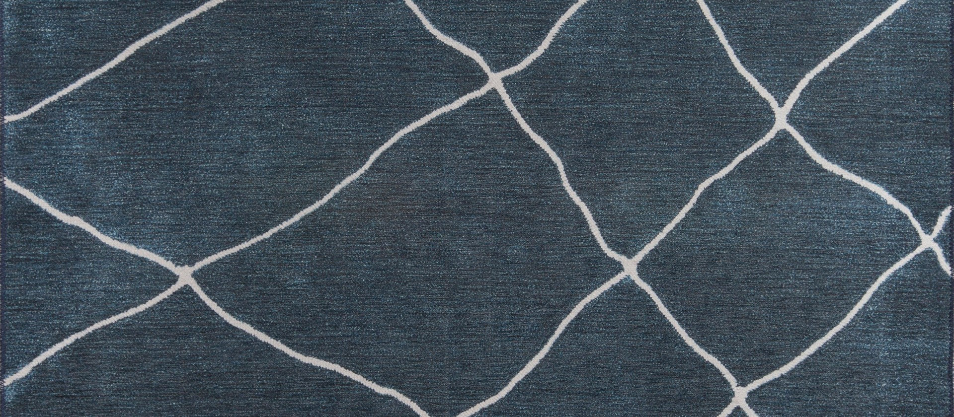 Navy Geometric Area Rug - Washable Non Slip Cotton Area Rug for Living Room