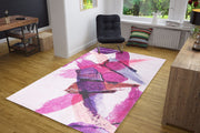 Modern Cotton Area Rug – Purple Washable Non Slip Soft Microfiber Carpet