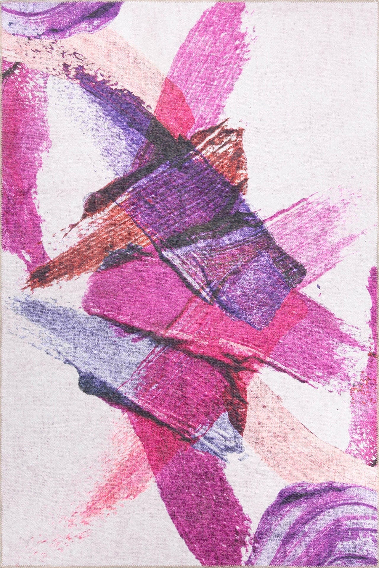 Modern Cotton Area Rug – Purple Washable Non Slip Soft Microfiber Carpet