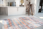 Modern Digital Print Rug - Red Cotton Area Rug | Washable Non Slip Soft Microfiber