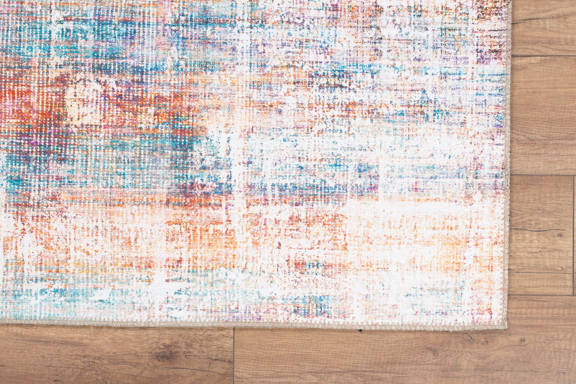 Modern Digital Print Rug - Red Cotton Area Rug | Washable Non Slip Soft Microfiber