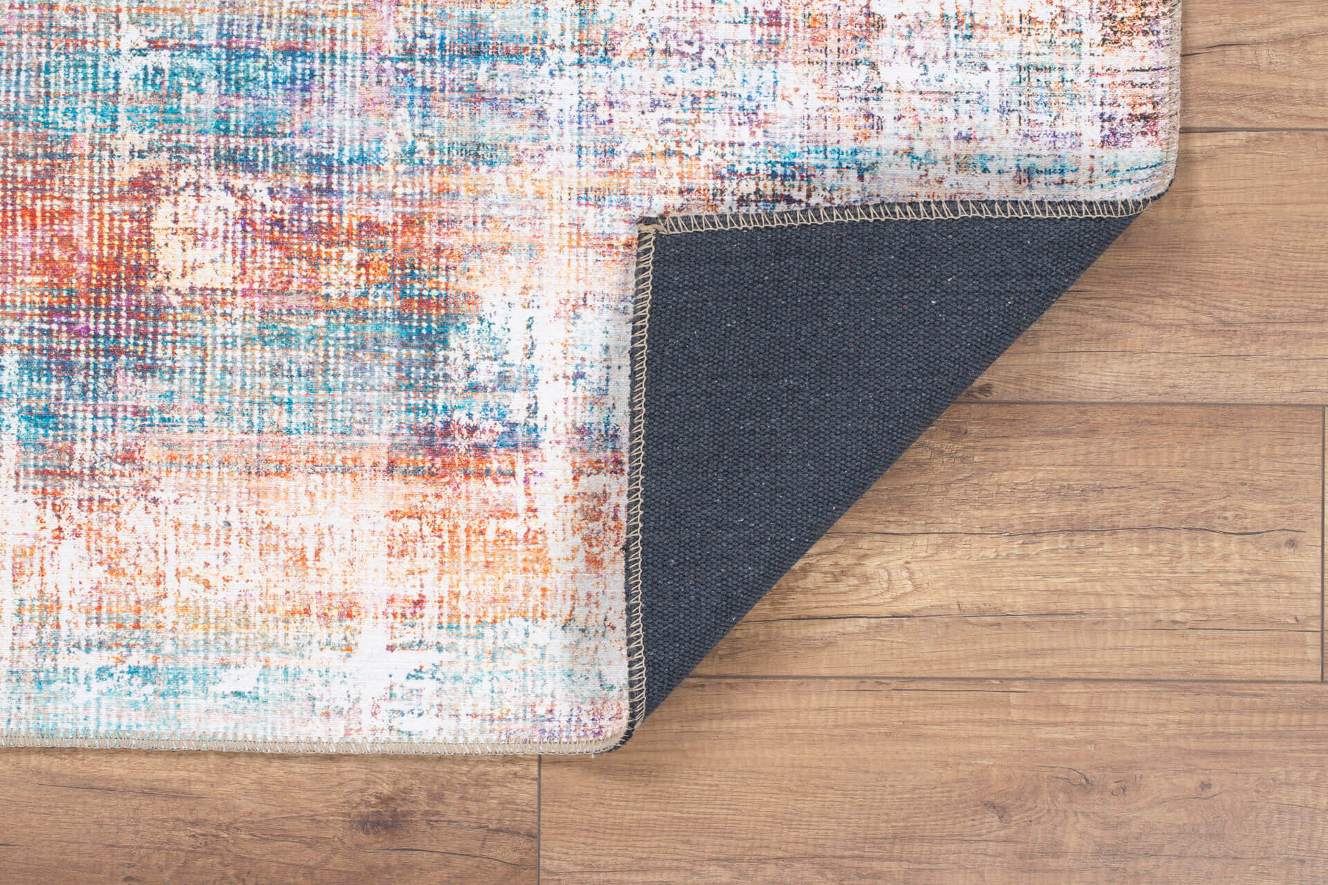 Modern Digital Print Rug - Red Cotton Area Rug | Washable Non Slip Soft Microfiber