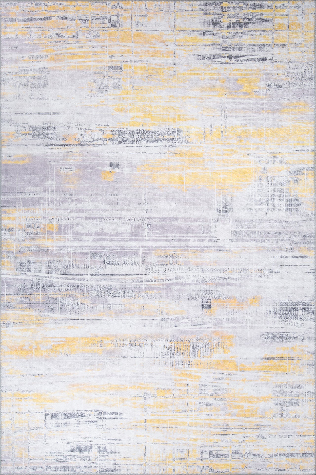 Yellow Striped Area Rug | Washable Non Slip Modern Striped Carpet for Kitchen