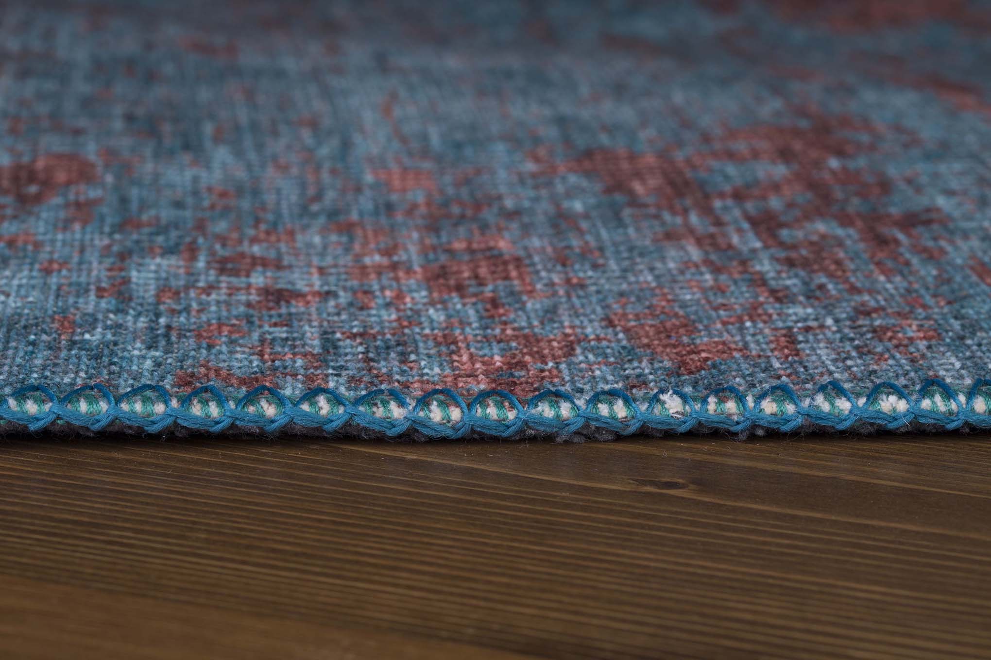 Modern Cotton Area Rug – Washable Non Slip Turquoise Soft Microfiber Carpet
