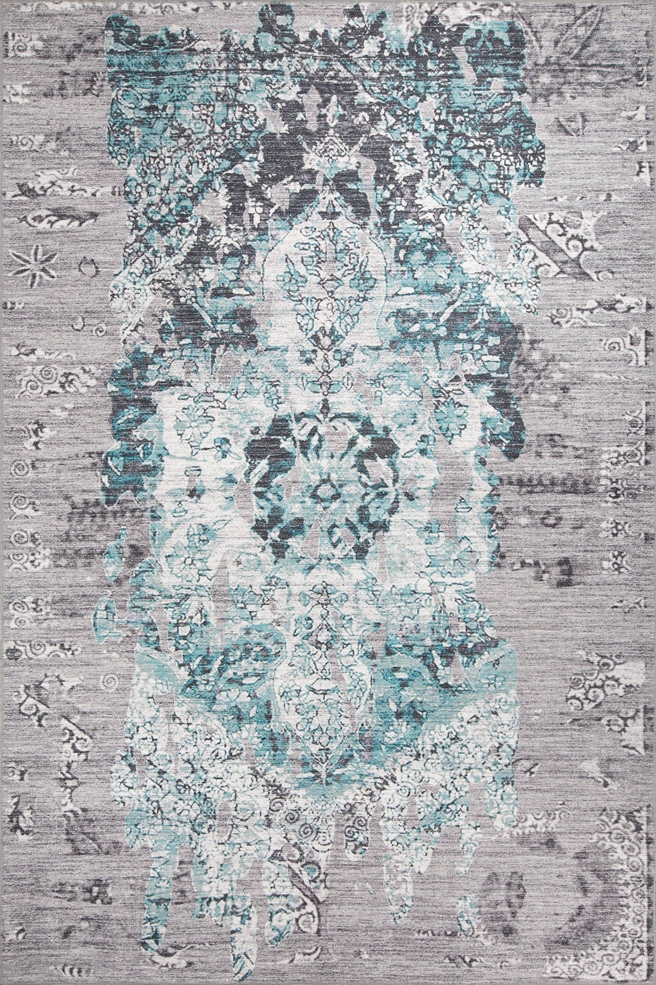 Ethnic Cotton Area Rug - Washable Non Slip Green Soft Microfiber Rug for Living Room