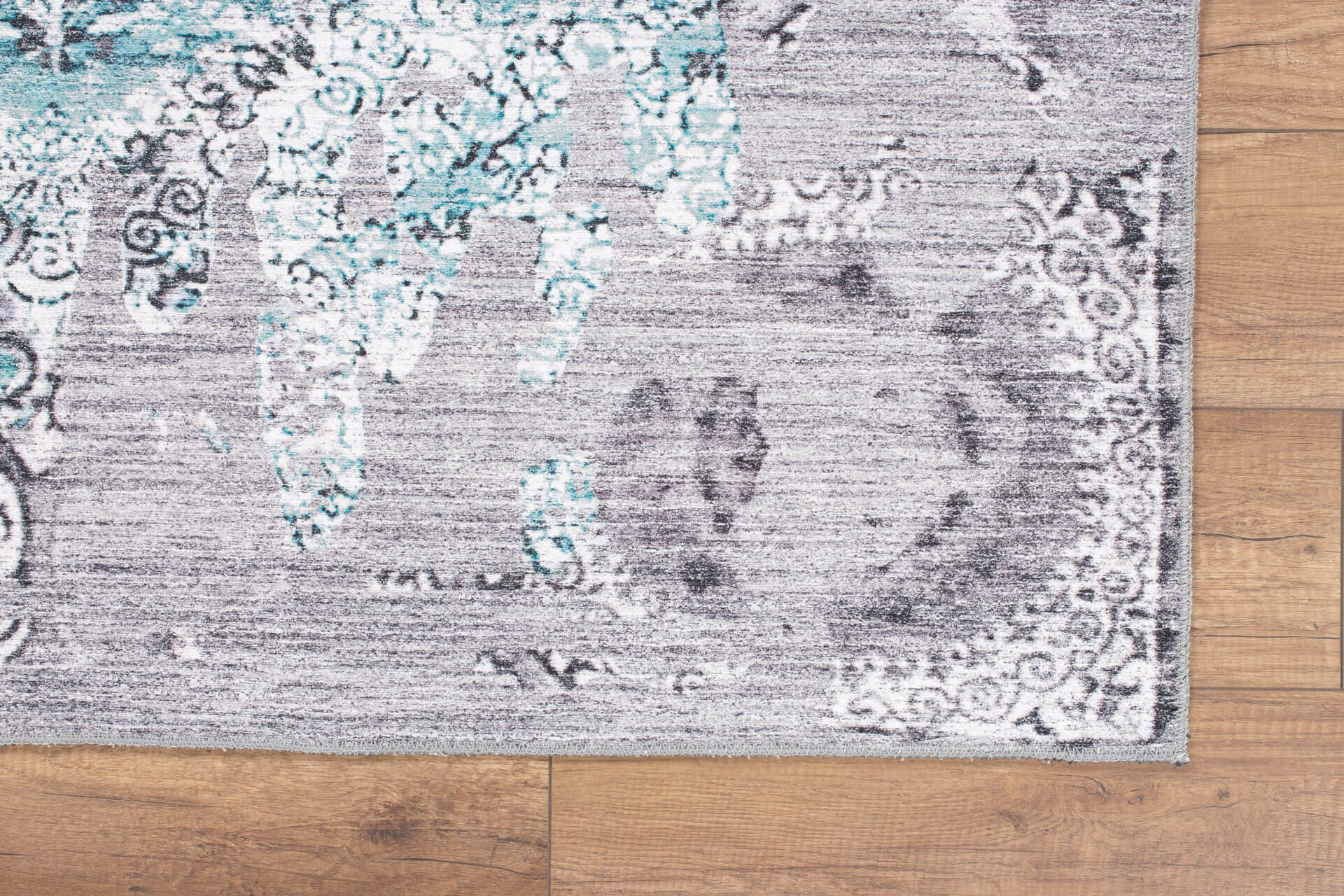 Ethnic Cotton Area Rug - Washable Non Slip Green Soft Microfiber Rug for Living Room