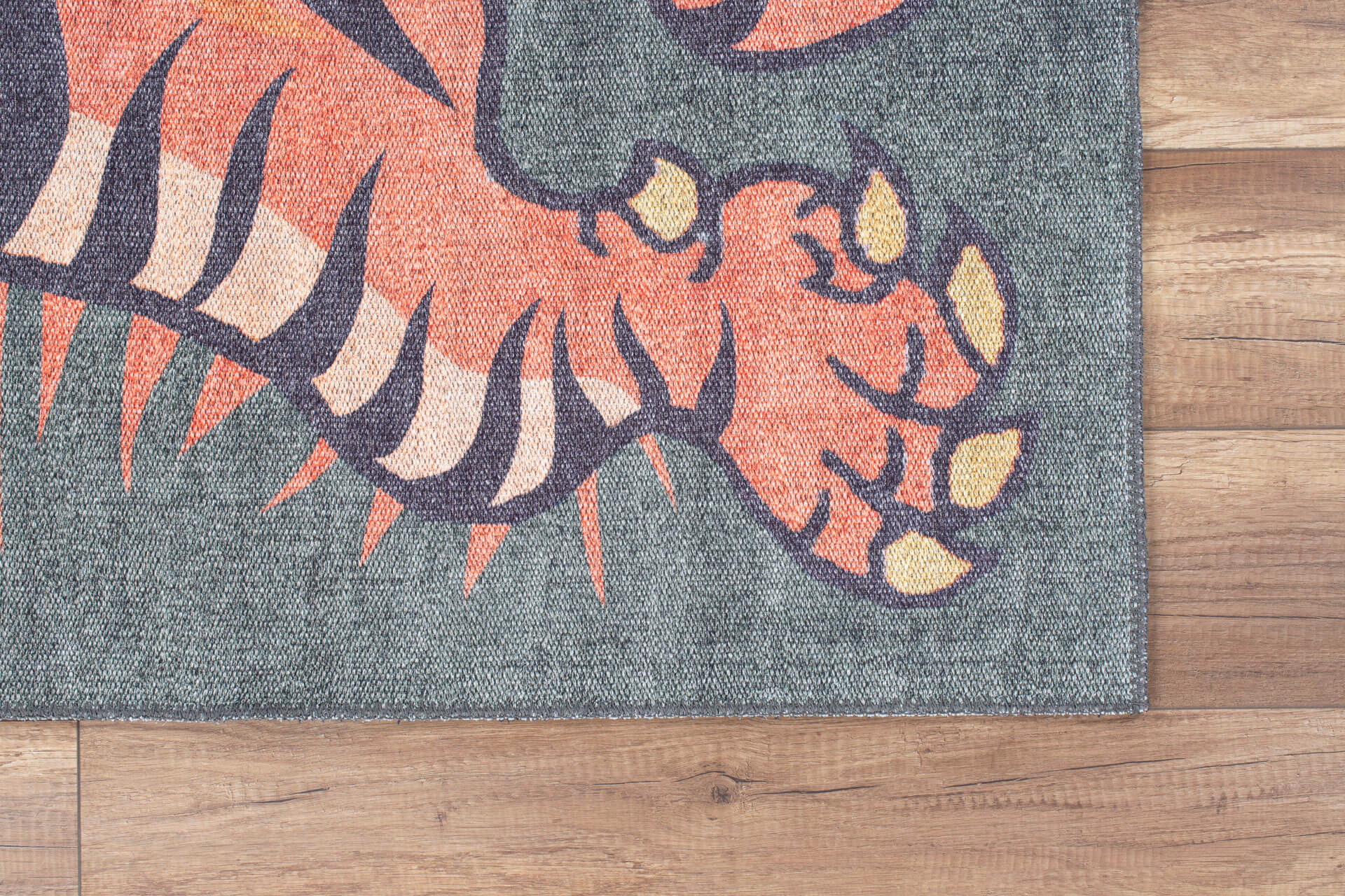 Digital Print Area Rug - Washable Non Slip Cotton Animal Print Rug for Living Room
