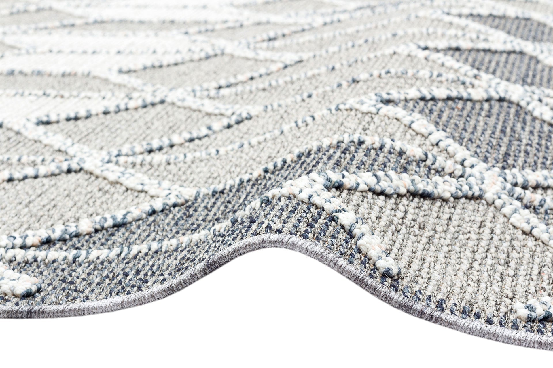 Grey Geometric Jute Rug – Machine Made Area Rug | Dust Free, Soft Texture