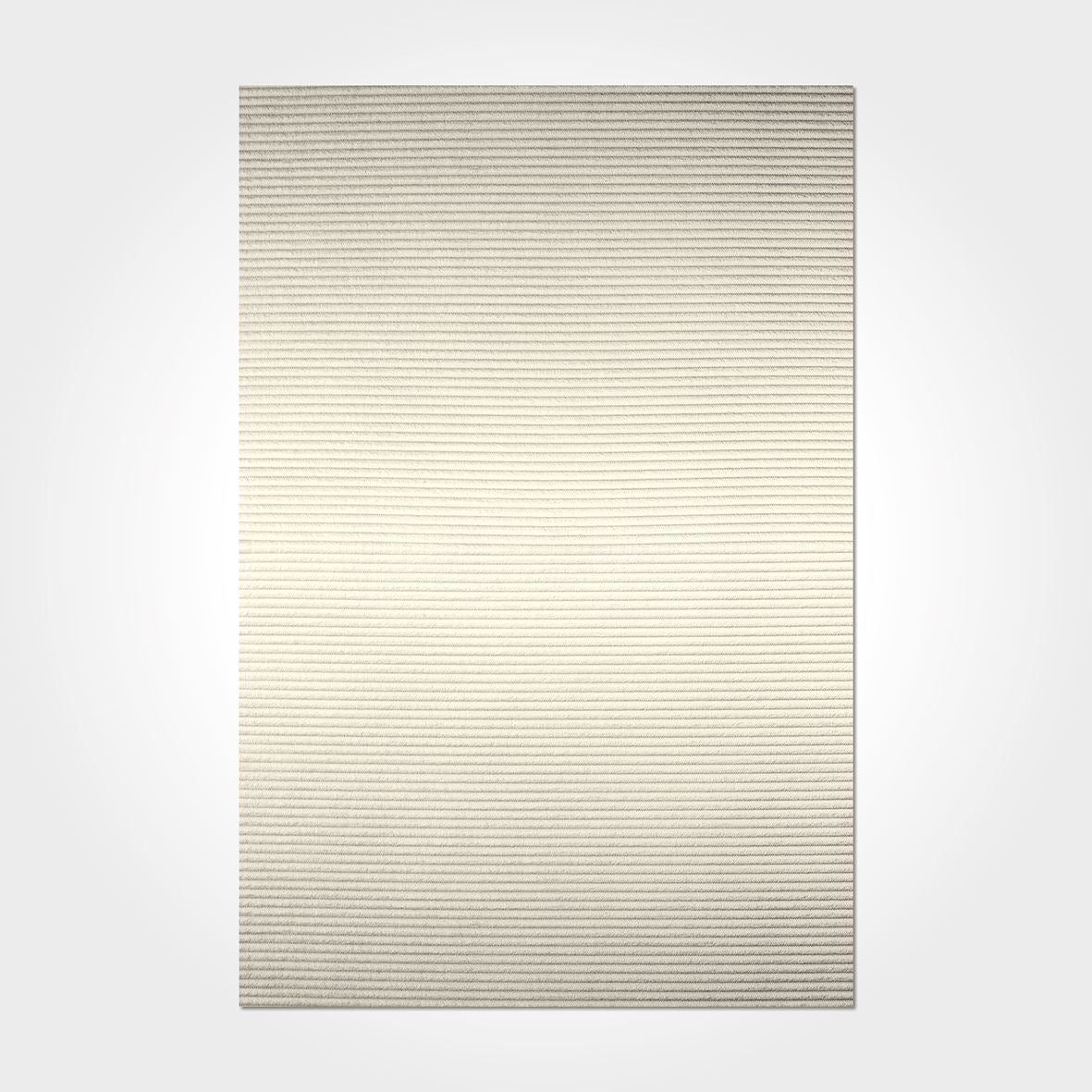 Cream Striped Area Rug – Washable Non Slip Chenille Cotton Carpet for Living Room