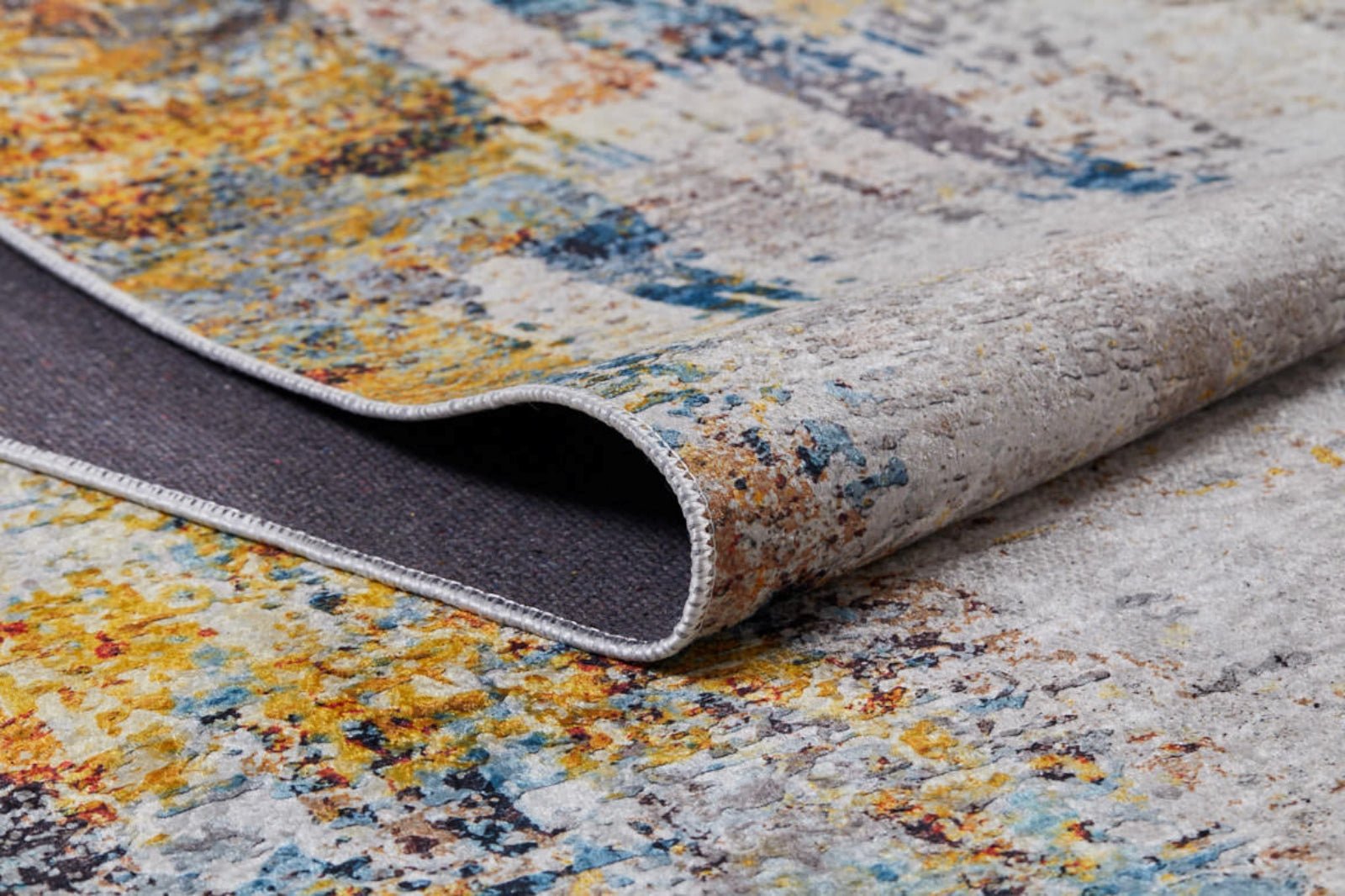 Modern Digital Area Rug – White Antibacterial Non Slip Carpet for Home