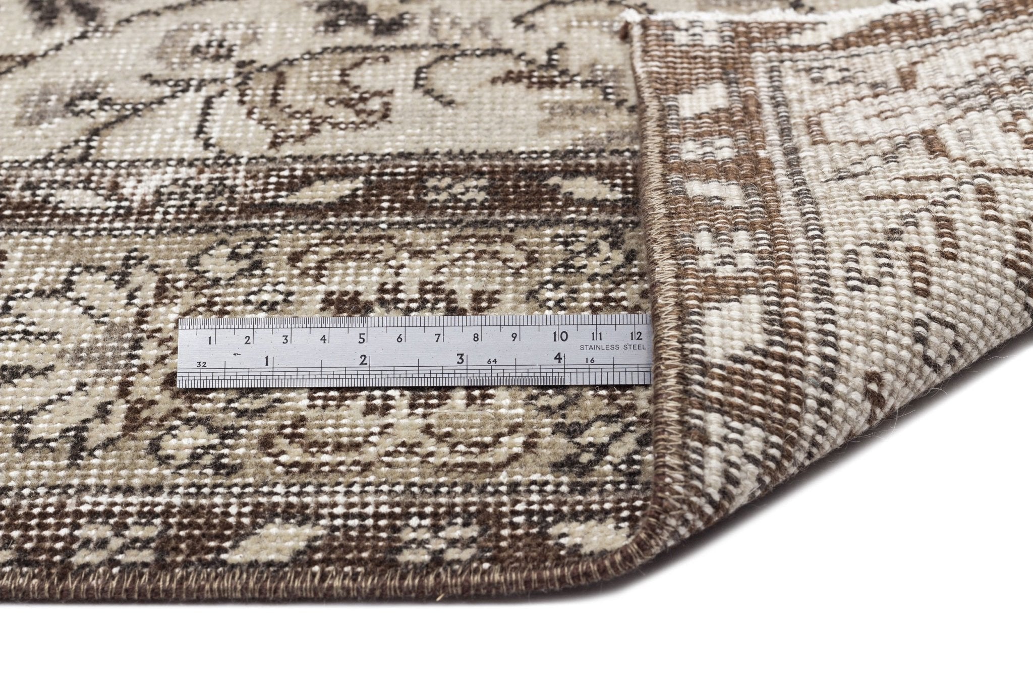 Atina 10061 Beige Vintage Wool Handmade Area Rug 5'4" x 9'1"