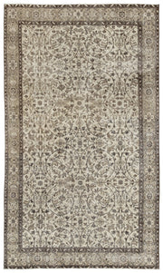 Atina 10061 Beige Vintage Wool Handmade Area Rug 5'4" x 9'1"