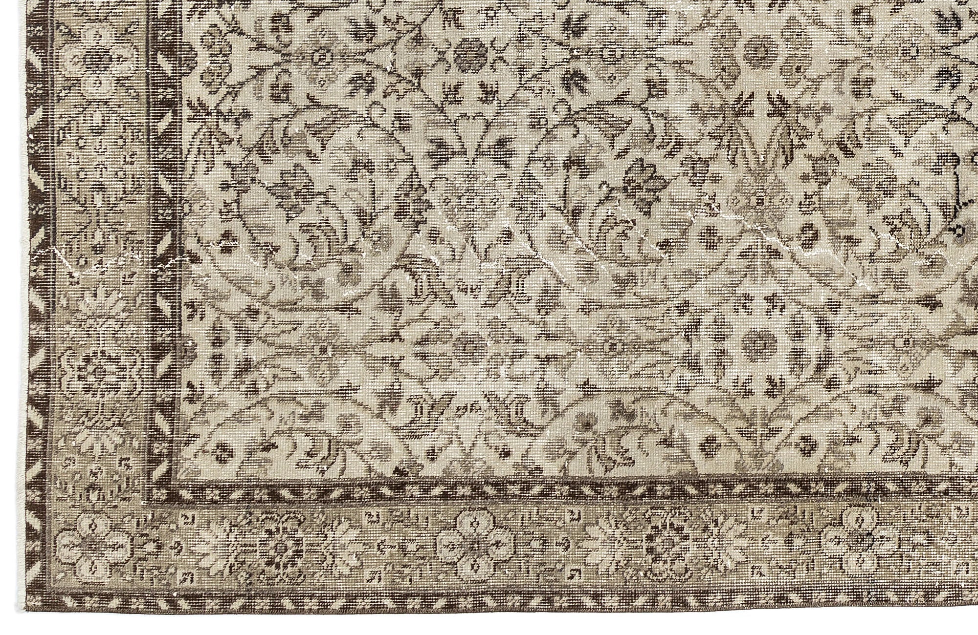 Atina 10061 Beige Vintage Wool Handmade Area Rug 5'4" x 9'1"