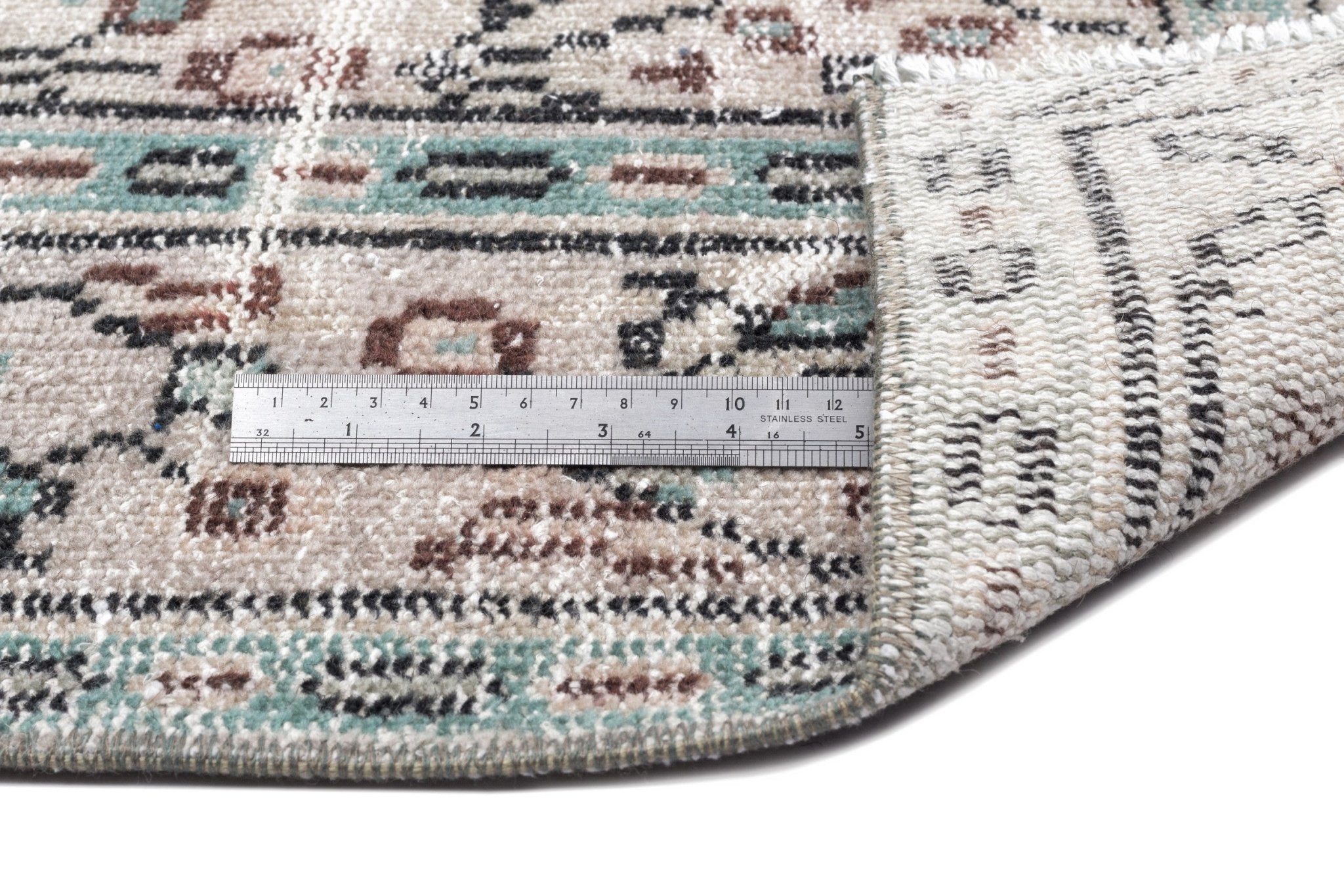 Atina 10142 Beige Vintage Wool Handmade Area Rug 5'11" x 9'2"