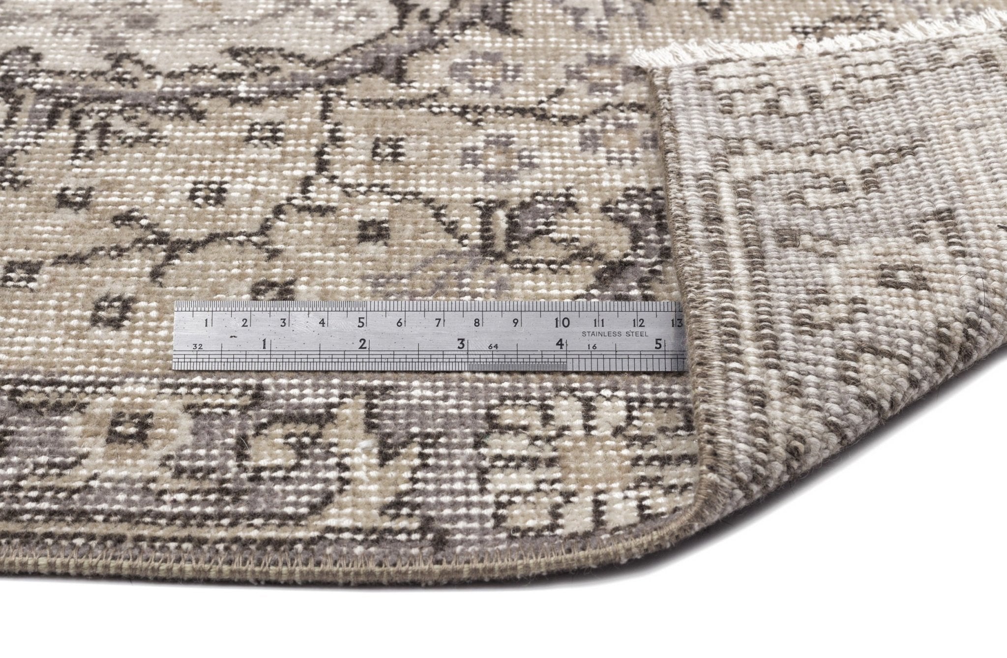 Atina 10165 Beige Vintage Wool Handmade Area Rug 5'8" x 9'3"